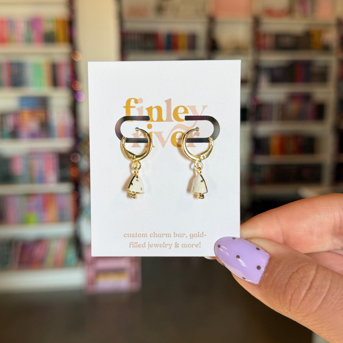 Mini Mushrooms Huggies Earrings
