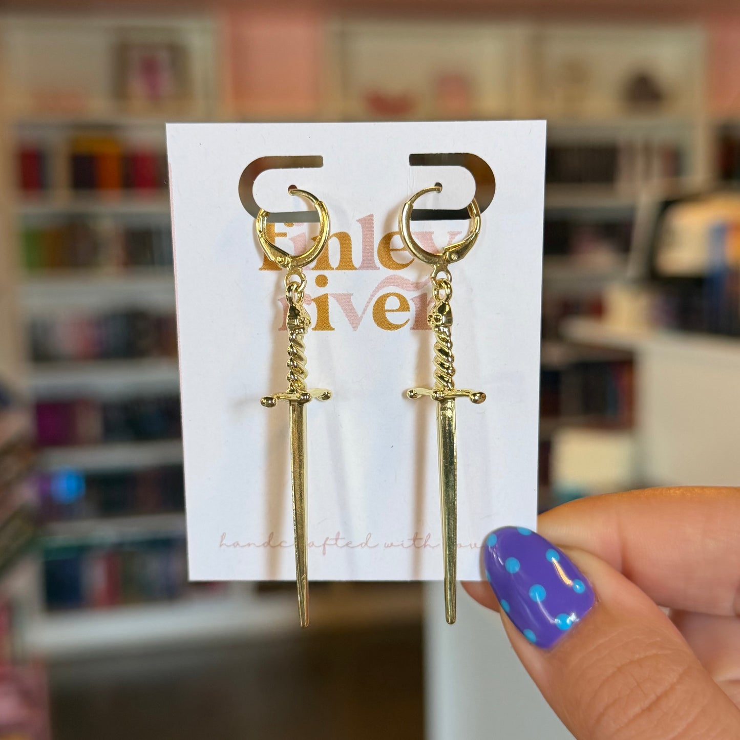 Skull Sword Huggies Earrings