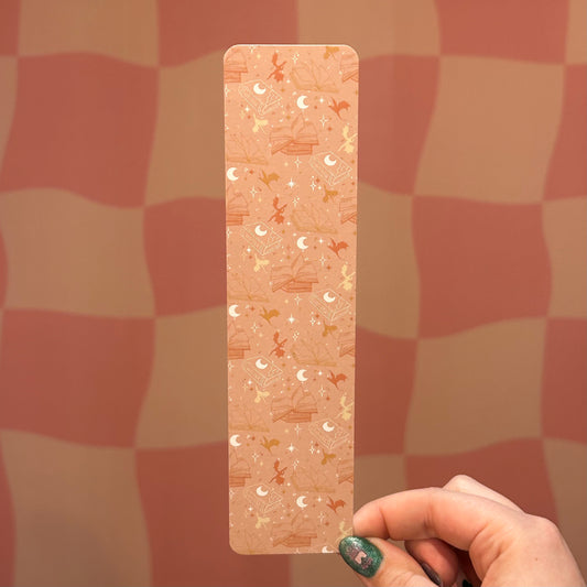 Bookmark - Pink & Orange Book Dragon
