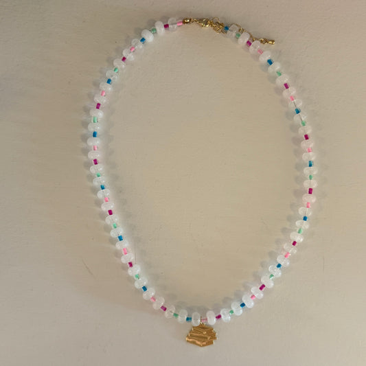 Book Stack Frosted Sprinkles Beaded Necklace