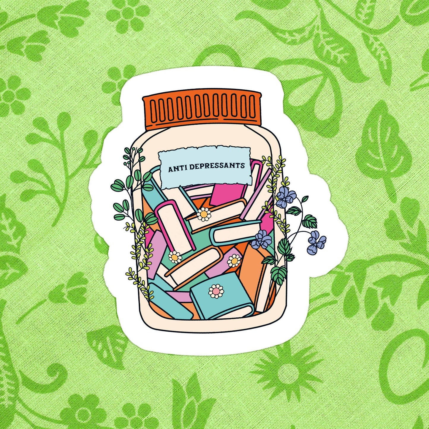 Sticker - Books Meds Mental Health