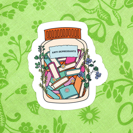 Sticker - Books Meds Mental Health