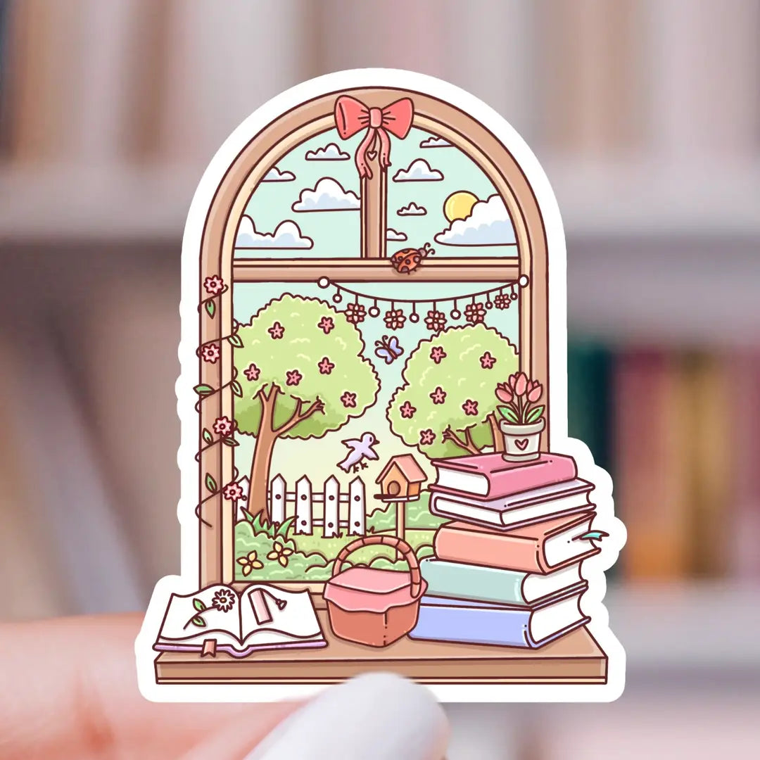 Sticker - Spring Bookish Window
