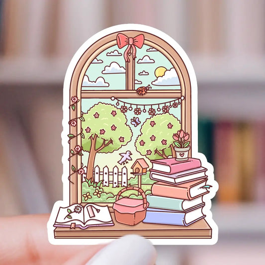 Sticker - Spring Bookish Window