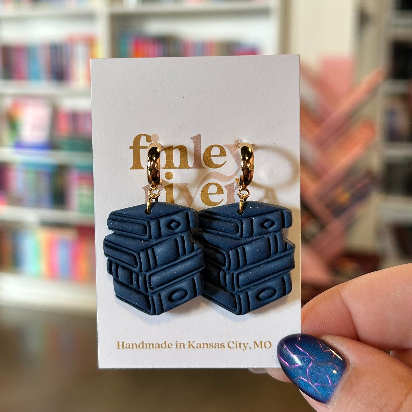 Sparkly Book Stack Earrings
