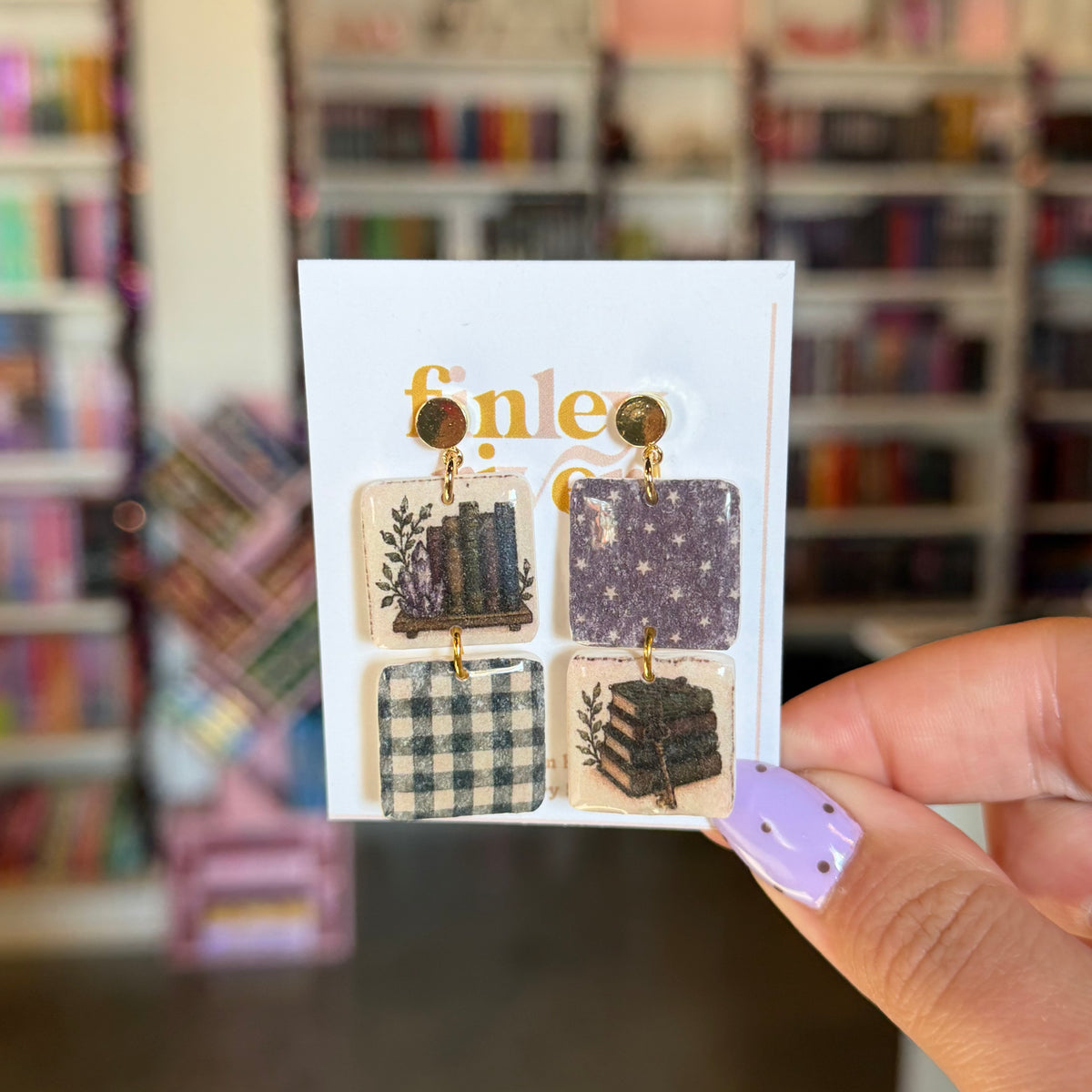 Fall Books Mismatch Earrings