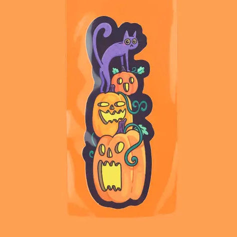 Bookmark - Kitty Pumpkin Stack