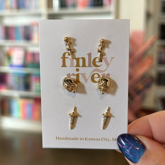 Rose Skull Dagger Earrings