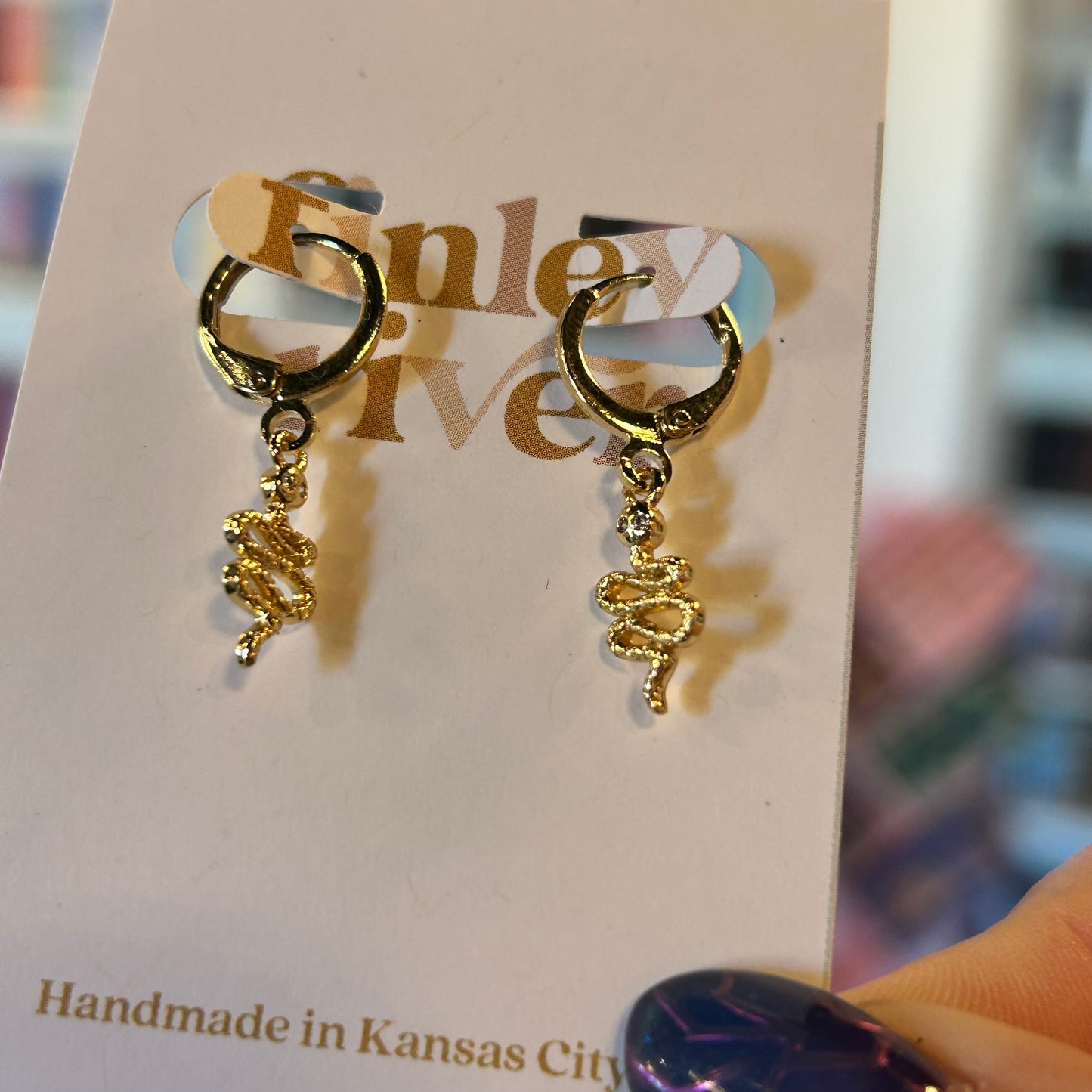 Mini Snake Huggies Earrings