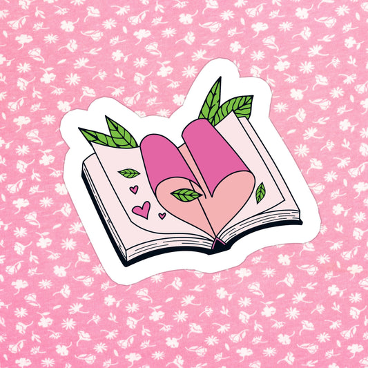 Sticker - Open Book Heart Pages