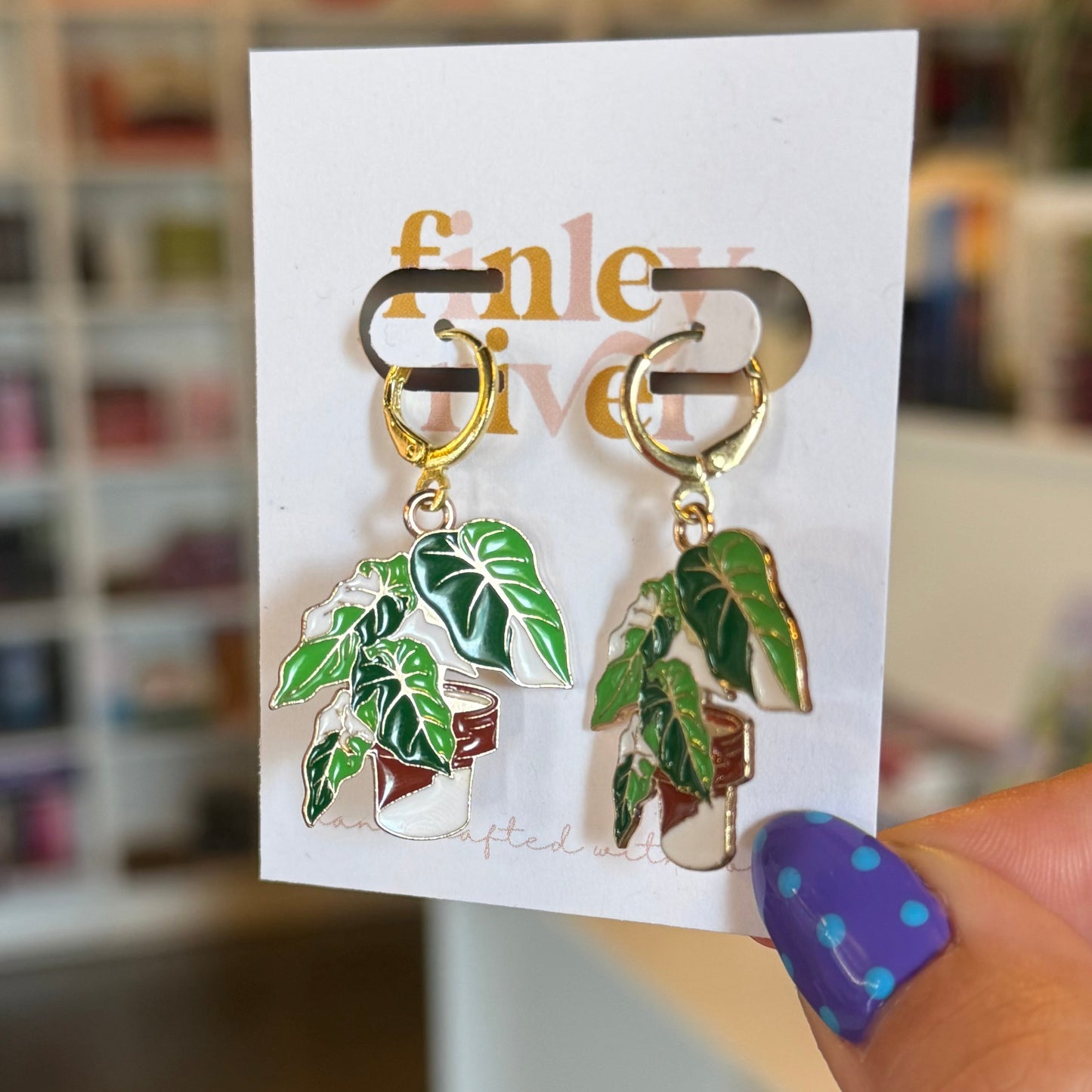 Alocasia Huggies Earrings