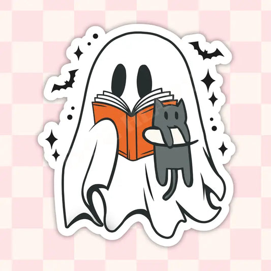 Sticker - Ghost Reader with Cat