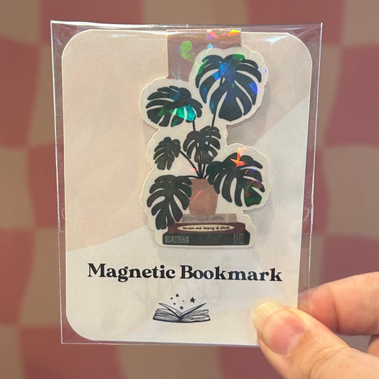 Magnetic Bookmark - Monstera Book Stack Holographic