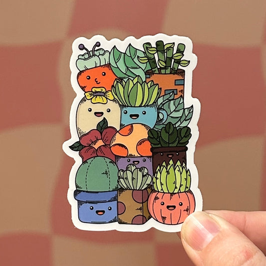 Sticker - Happy Potted Plants