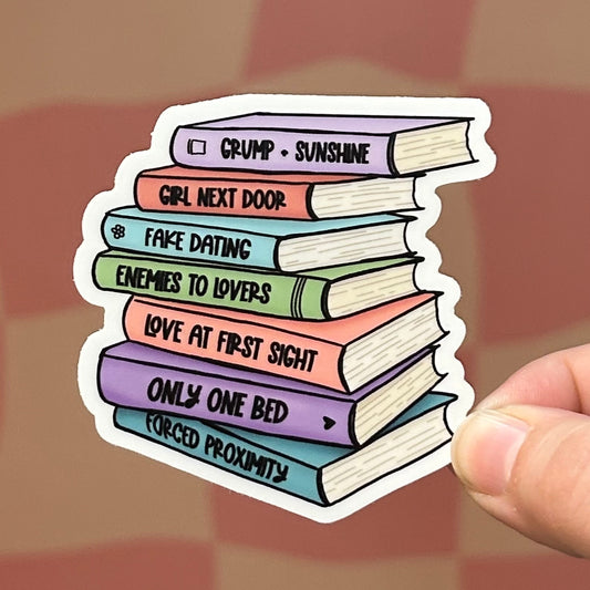 Sticker - Romance Tropes Book Stack