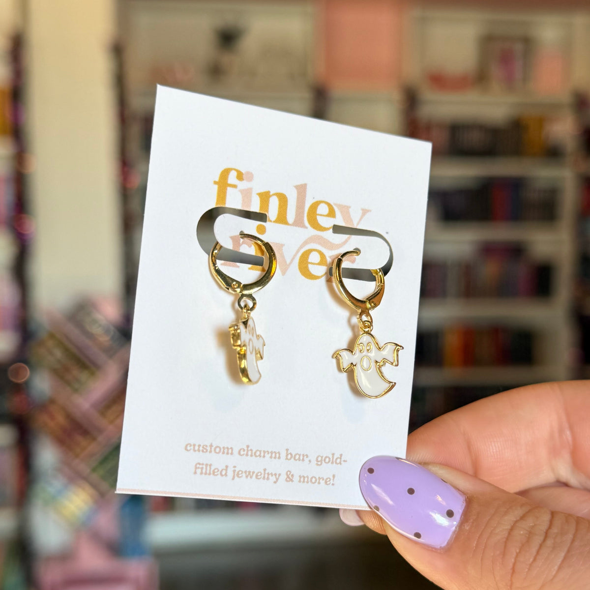 Ghost Huggies Earrings
