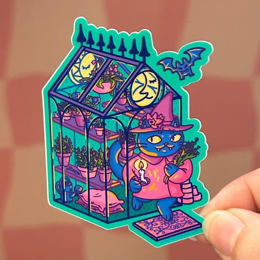 Sticker - Witchy Kitty Greenhouse