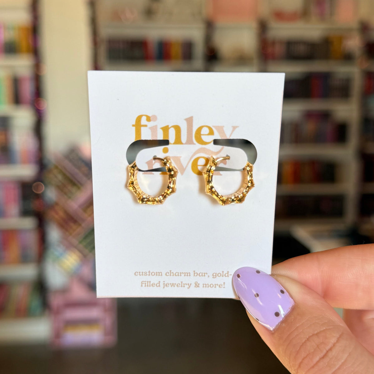 Bamboo Huggies Earrings