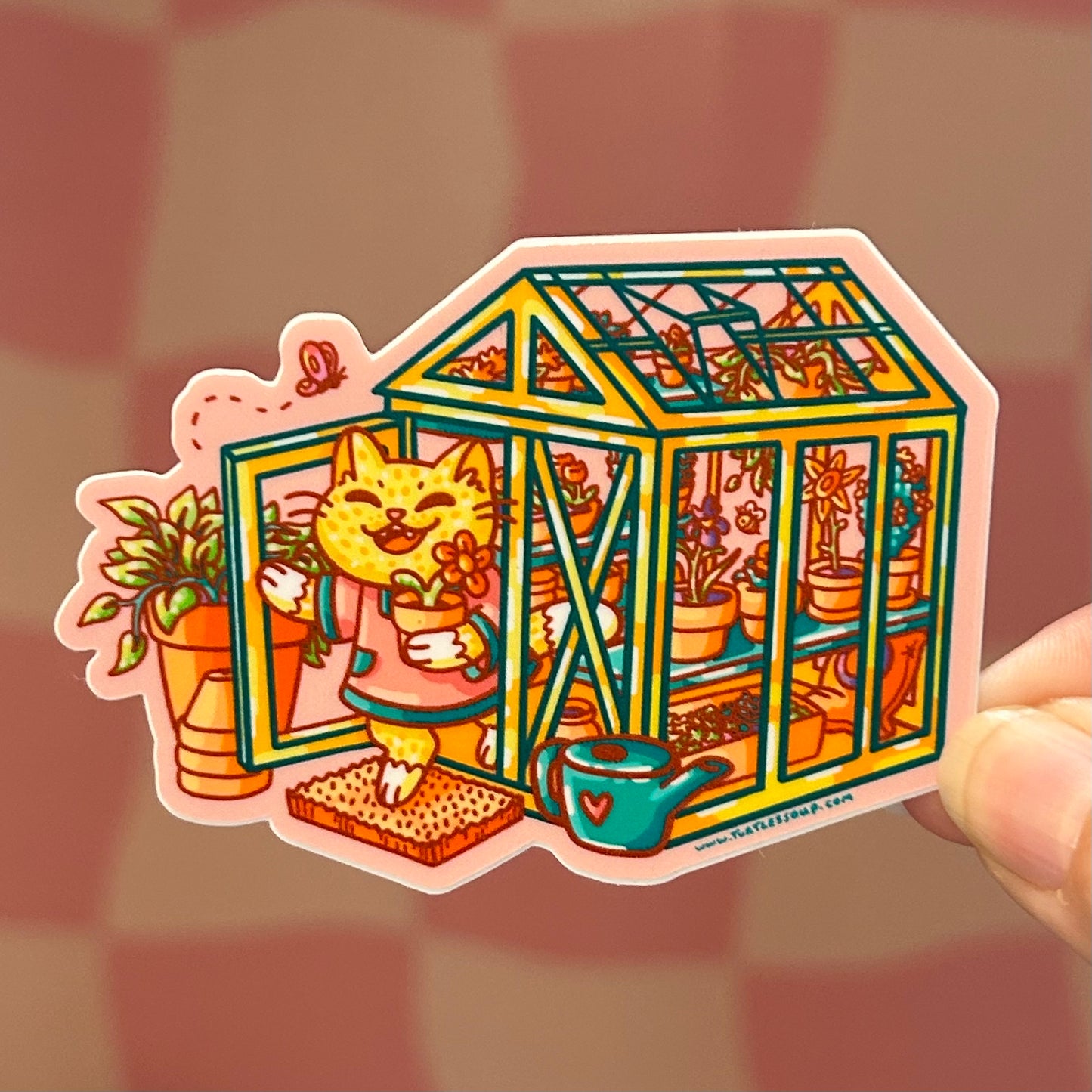 Sticker - Boho Kitty Greenhouse