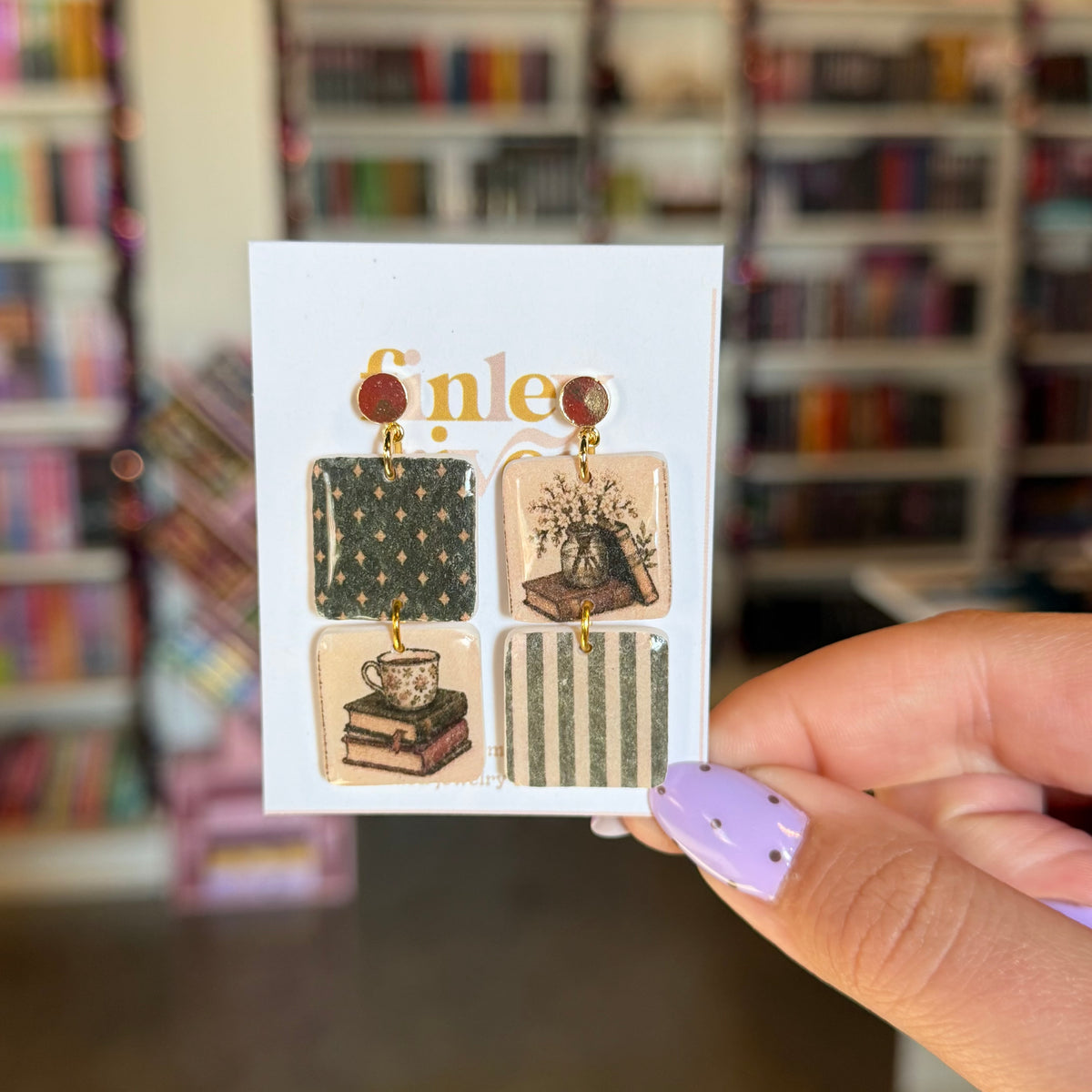Fall Books Mismatch Earrings