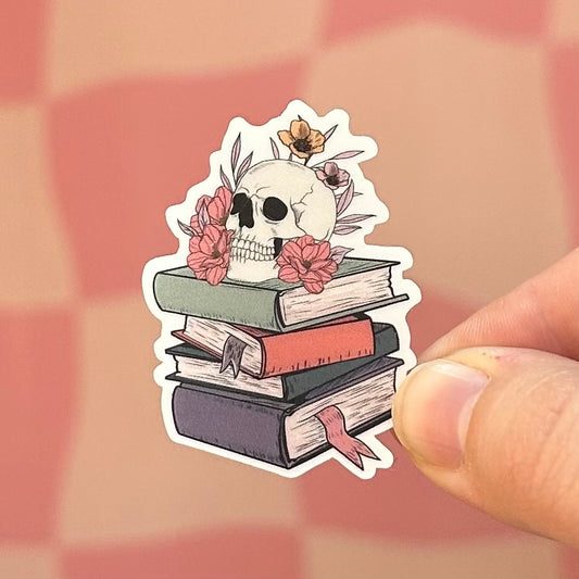 Sticker - Skull Book Stack