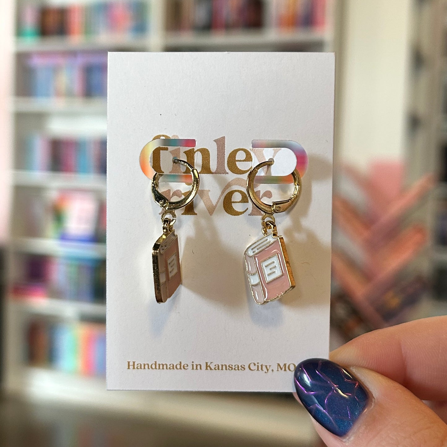 Book Huggies Earrings