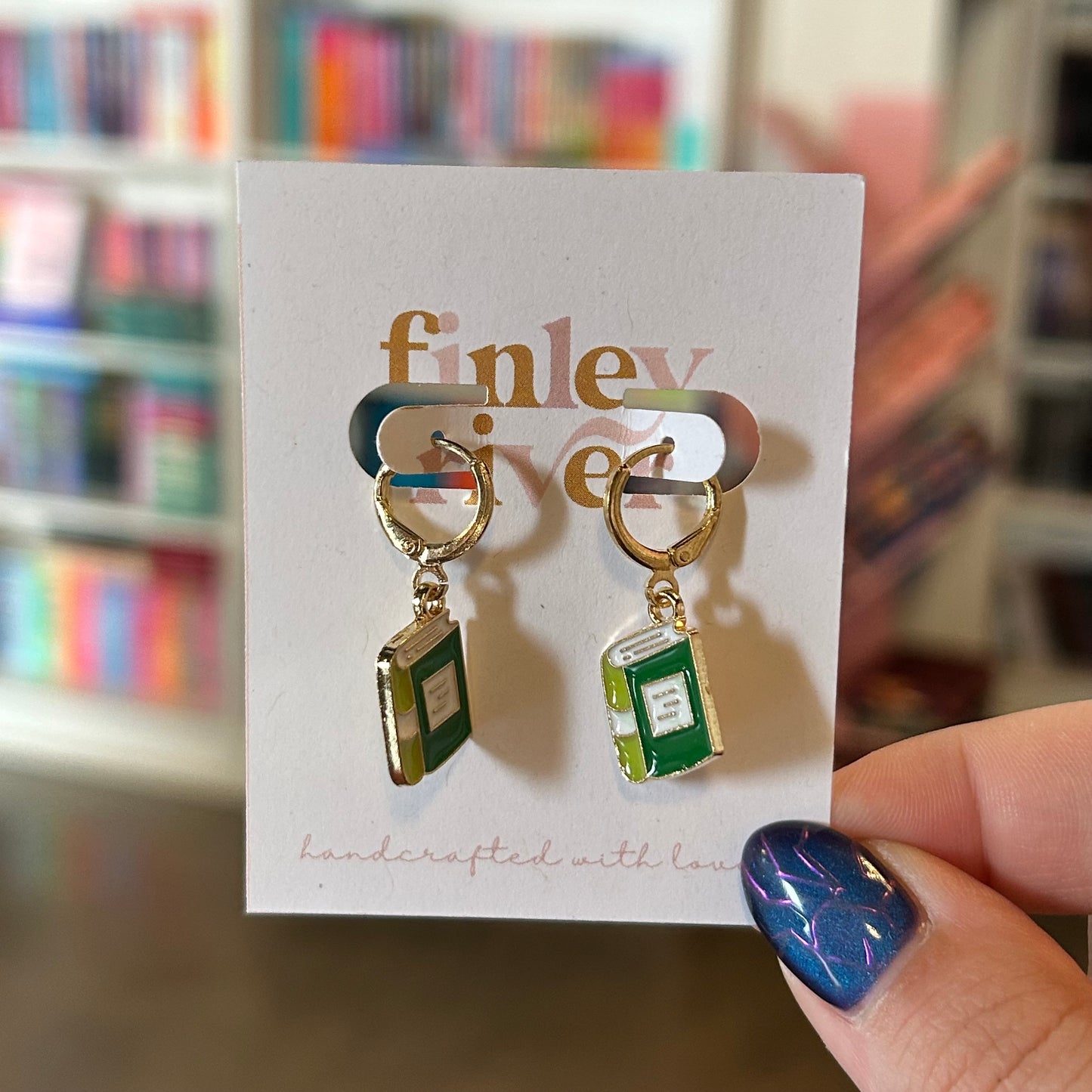 Book Huggies Earrings