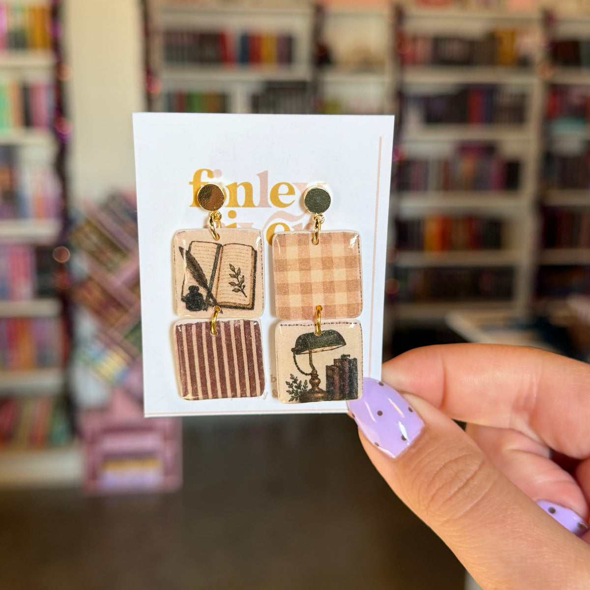 Fall Books Mismatch Earrings