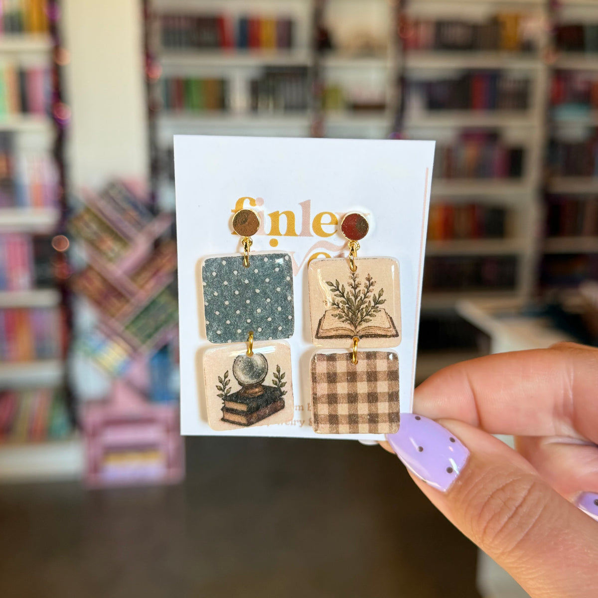 Fall Books Mismatch Earrings