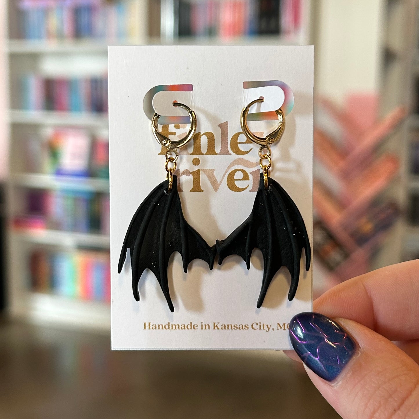 Bat Wings Huggies Earrings