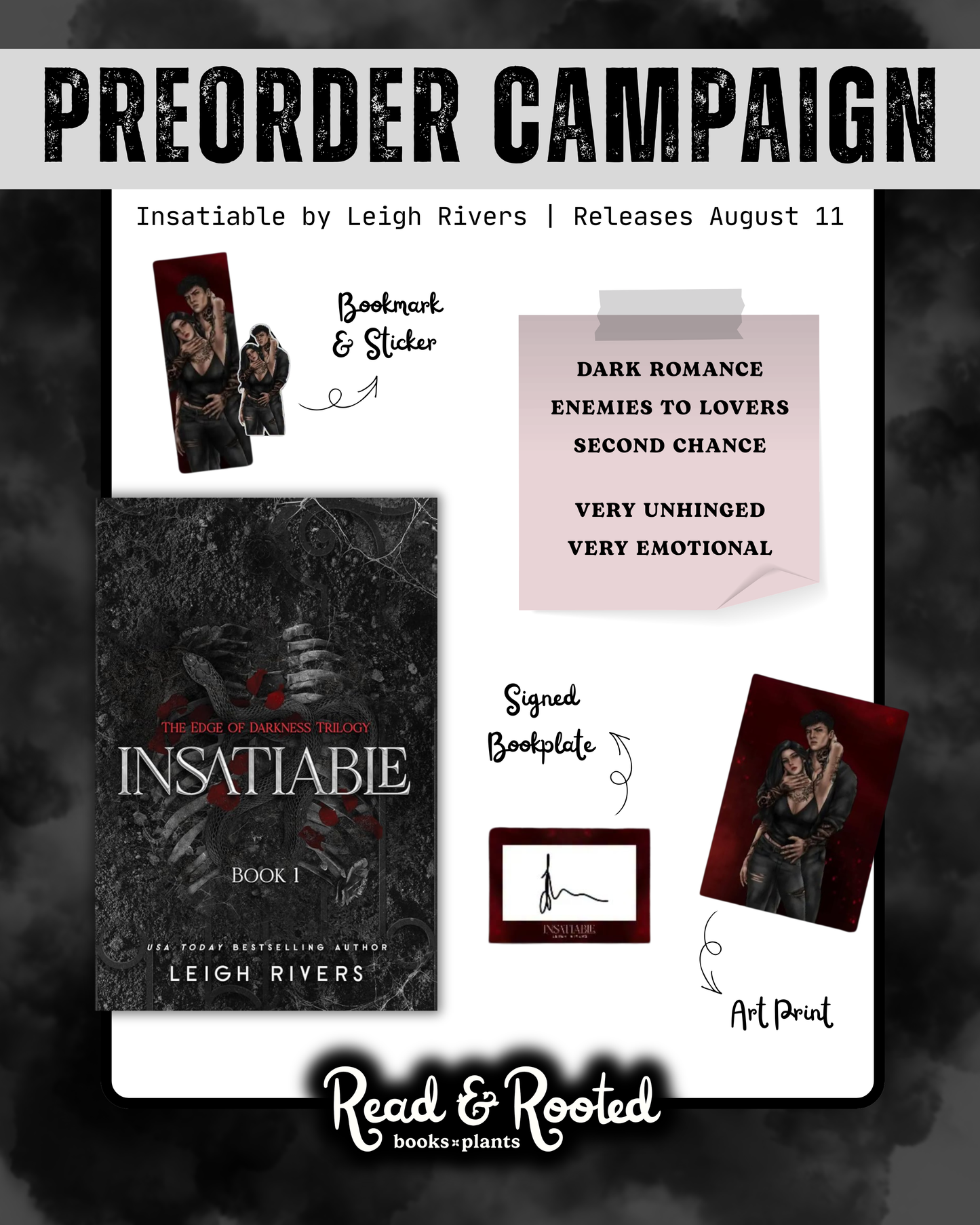 (PREORDER 8/11/26) Insatiable (Edge of Darkness 1) - Leigh Rivers (Signed Bookplate w/ Goodies)