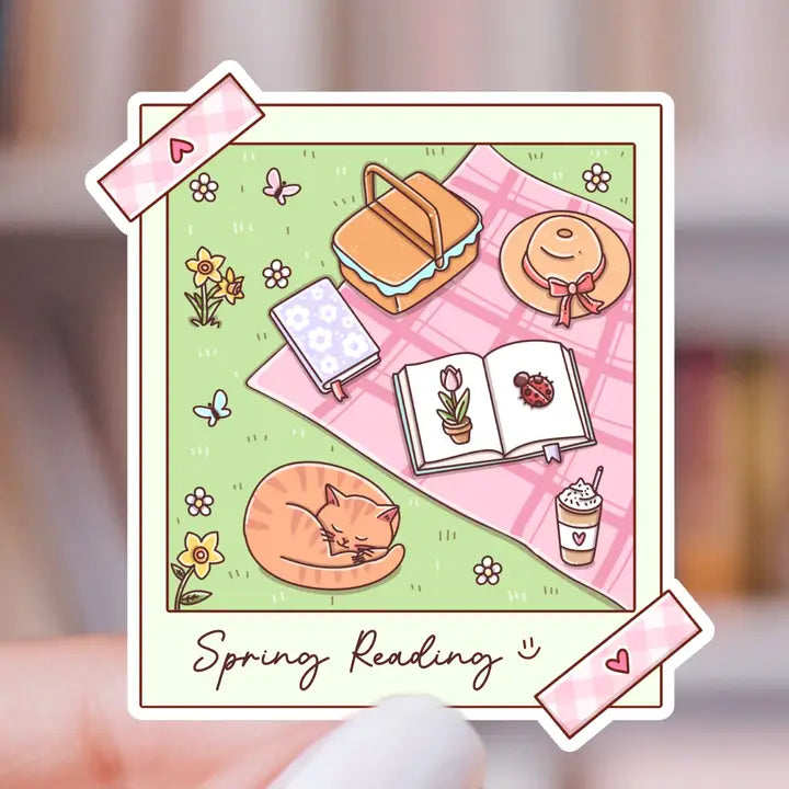 Sticker - Spring Reading Polaroid
