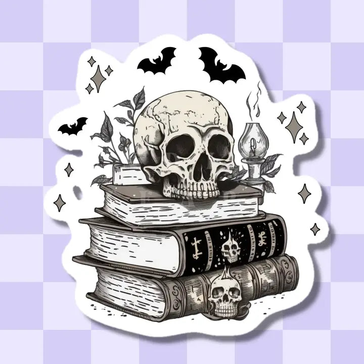 Sticker - Dark Academia Skull & Books