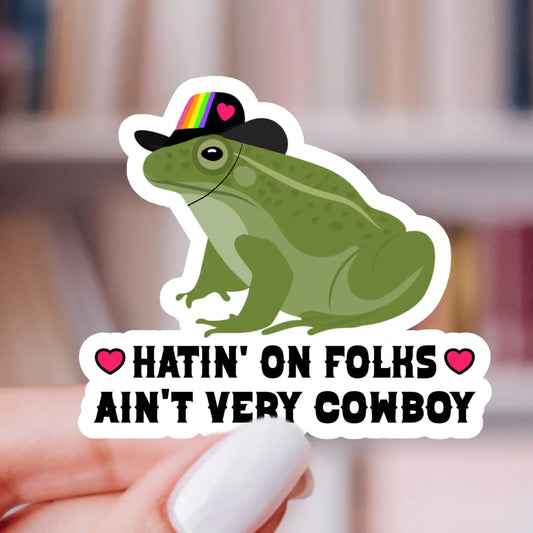 Sticker - Ain't Very Cowboy Frog