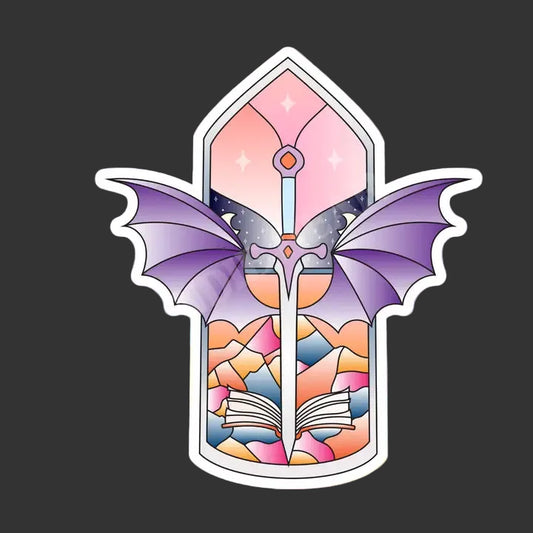 Sticker - Fantasy Reader Stained Glass