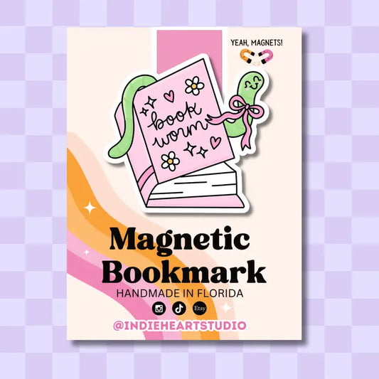 Magnetic Bookmark - Book Worm