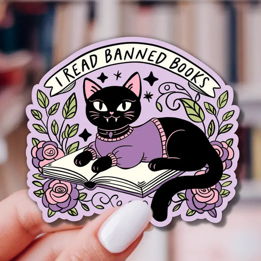 Sticker - Black Cat Read Banned Books
