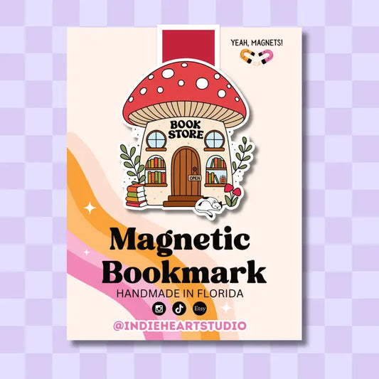 Magnetic Bookmark - Cottagecore Mushroom Bookstore