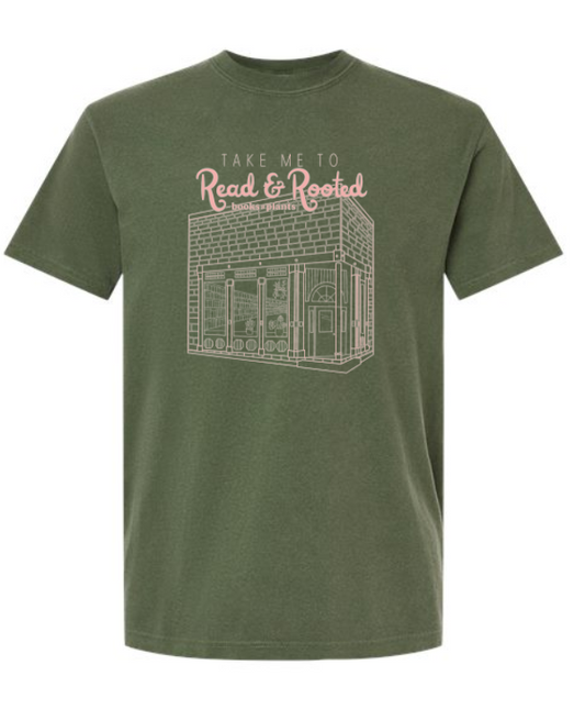 Take Me to Read & Rooted (1124) Shirt (In-Store Stock)